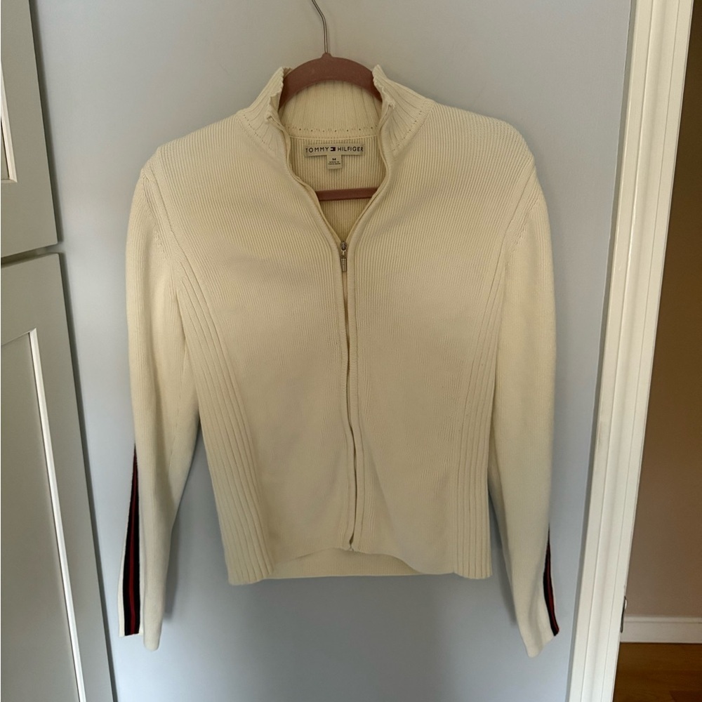 Tommy Hilfiger Women's Off-White Zip-Up Jacket